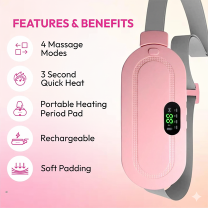 HerRelief Pro™ |  Menstrual Pain Relief Massager with heater (Pink)