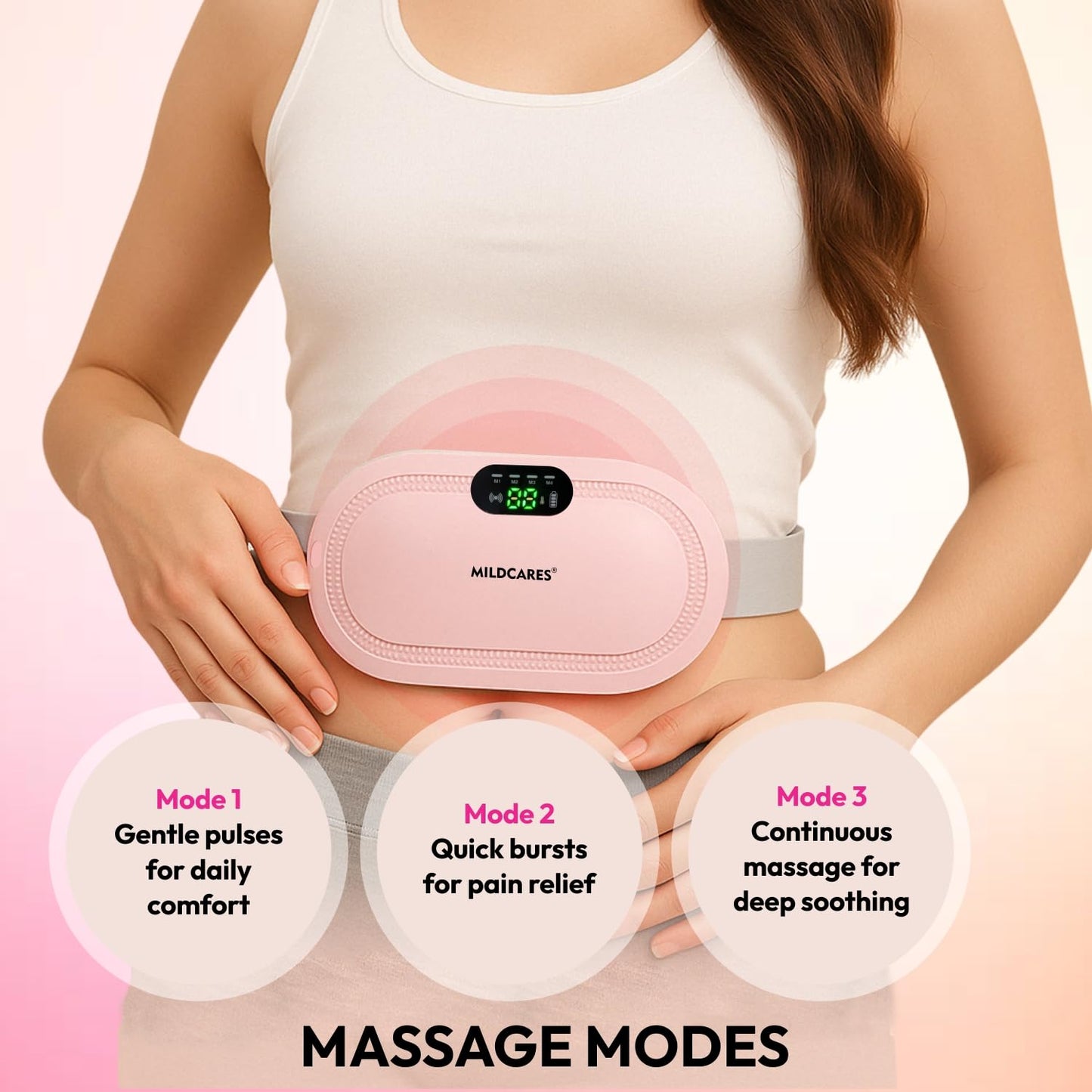 HerRelief Pro™ |  Menstrual Pain Relief Massager with heater (Pink)