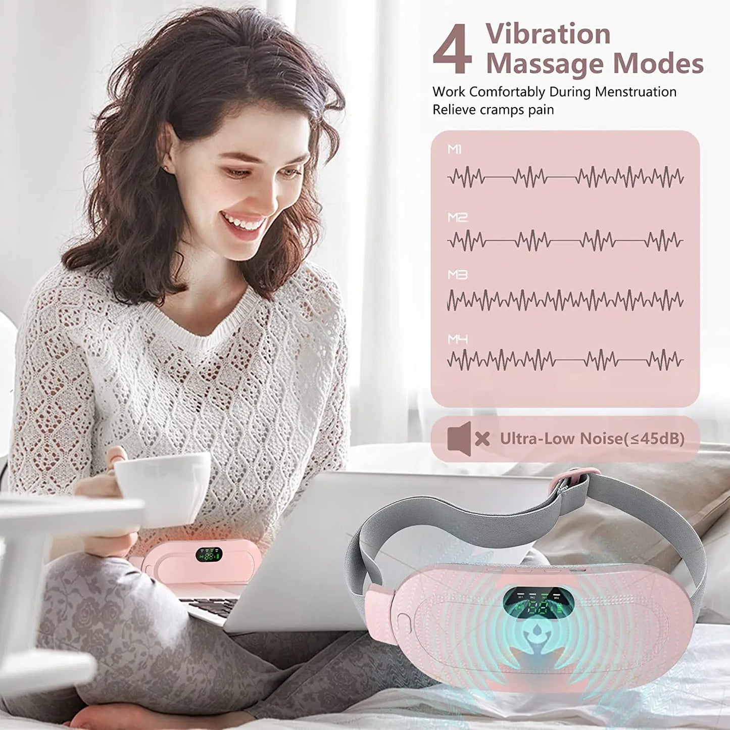 HerRelief Pro™ |  Menstrual Pain Relief Massager with heater (Pink)